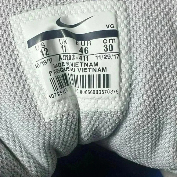 Nike Vapor Untouchable Shark 3 Cleats 12 Blue Gray White Fastflex - Picture 12 of 12